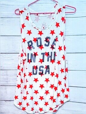 Nwot Grayson Threads Allover Star ⭐ Print graphic Summer tank Top Size XXL
